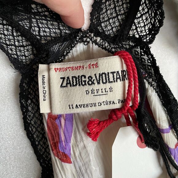 Zadig & Voltaire Chou Mix Patchwork Silk Blend Lace Cami ASO Tessa Porter $378 - Picture 13 of 15